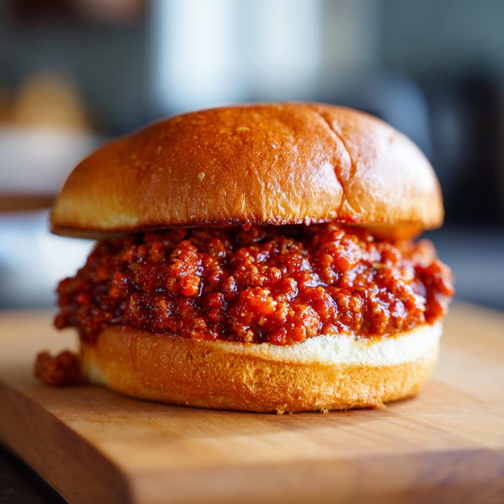 A delicious pulled pork sandwich on a toasted bun, piled high with savory pulled pork mixture.