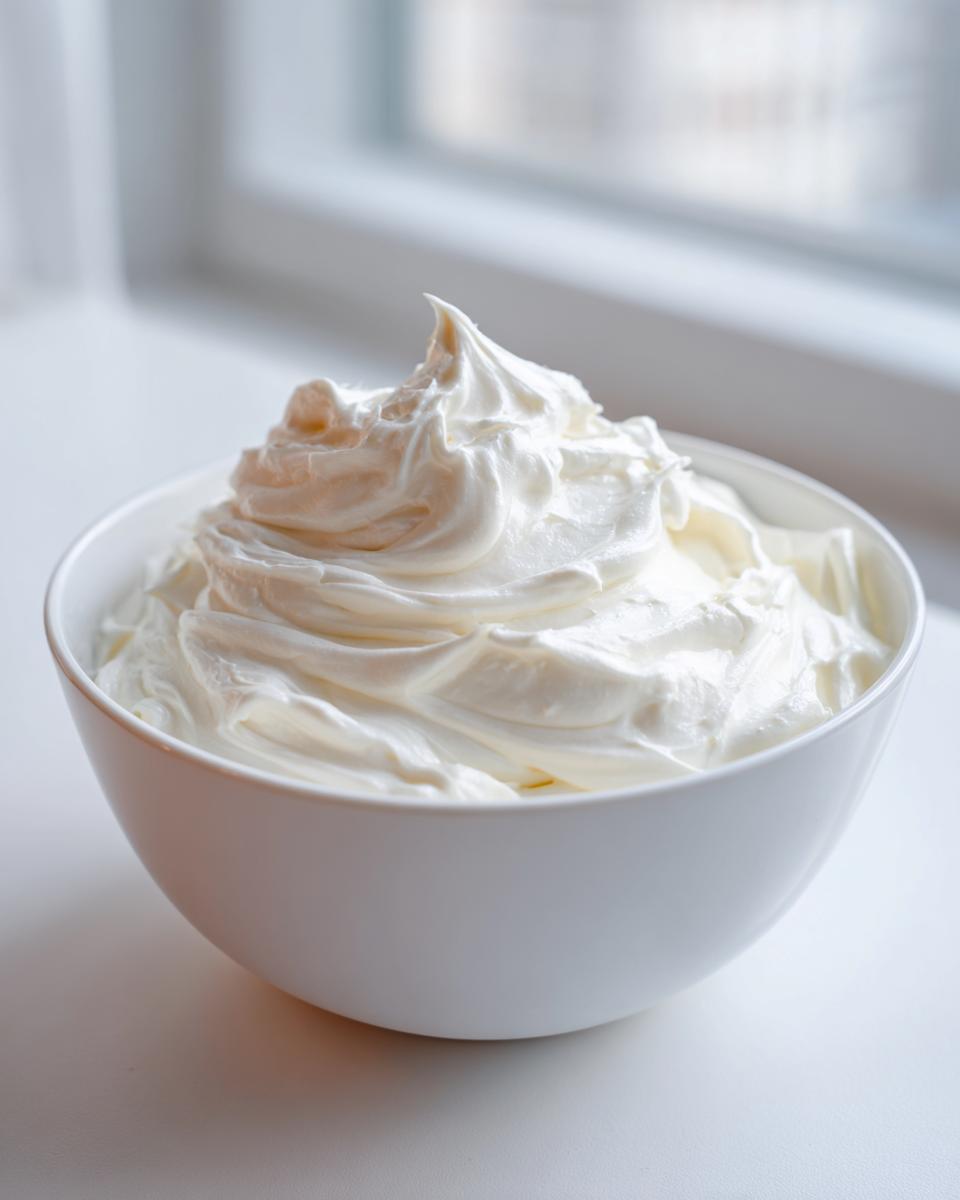A white bowl filled with freshly whipped, bright white sugar cookie icing, ready for decorating.