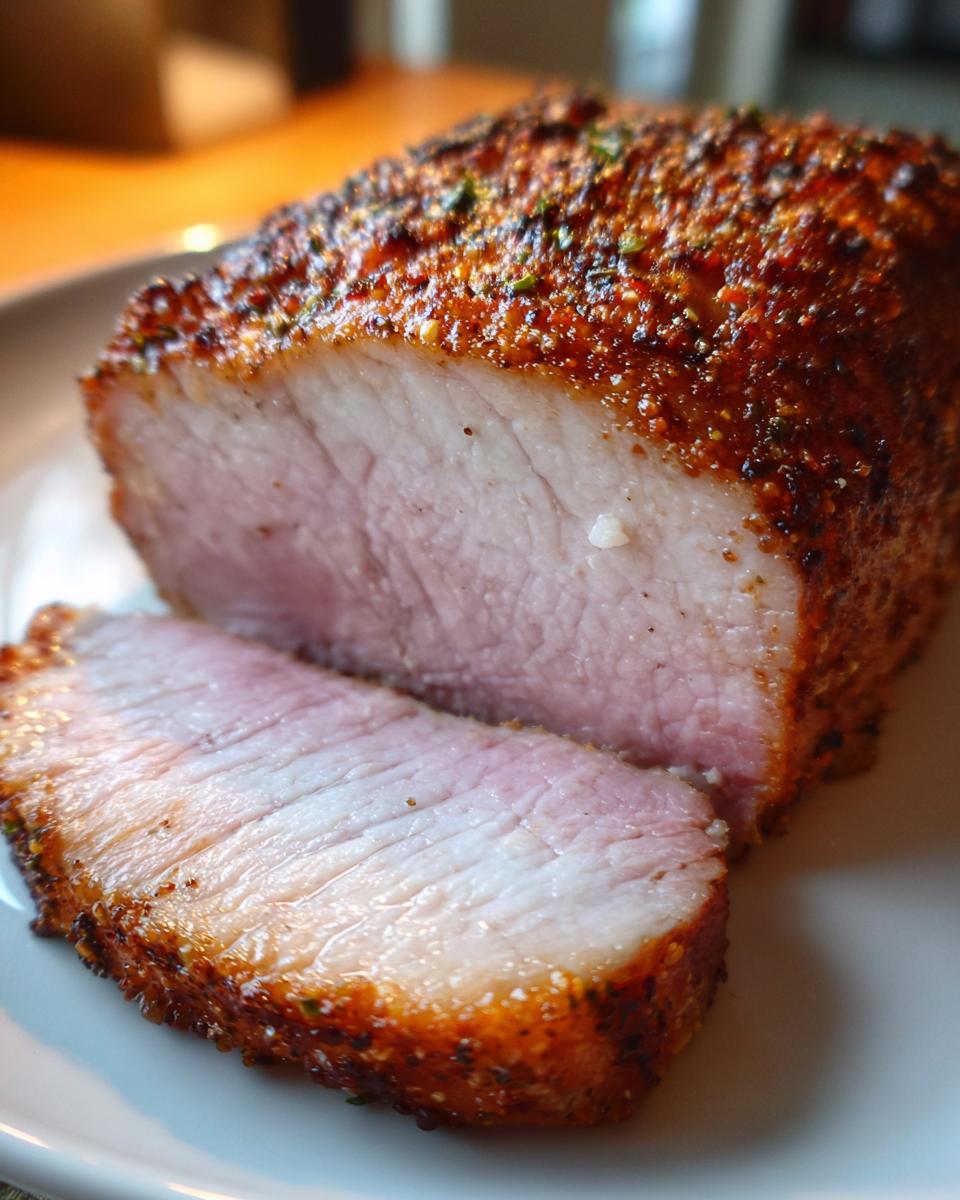 Close-up of a perfectly cooked, juicy baked chicken breast, showing the moist interior and seasoned crust.