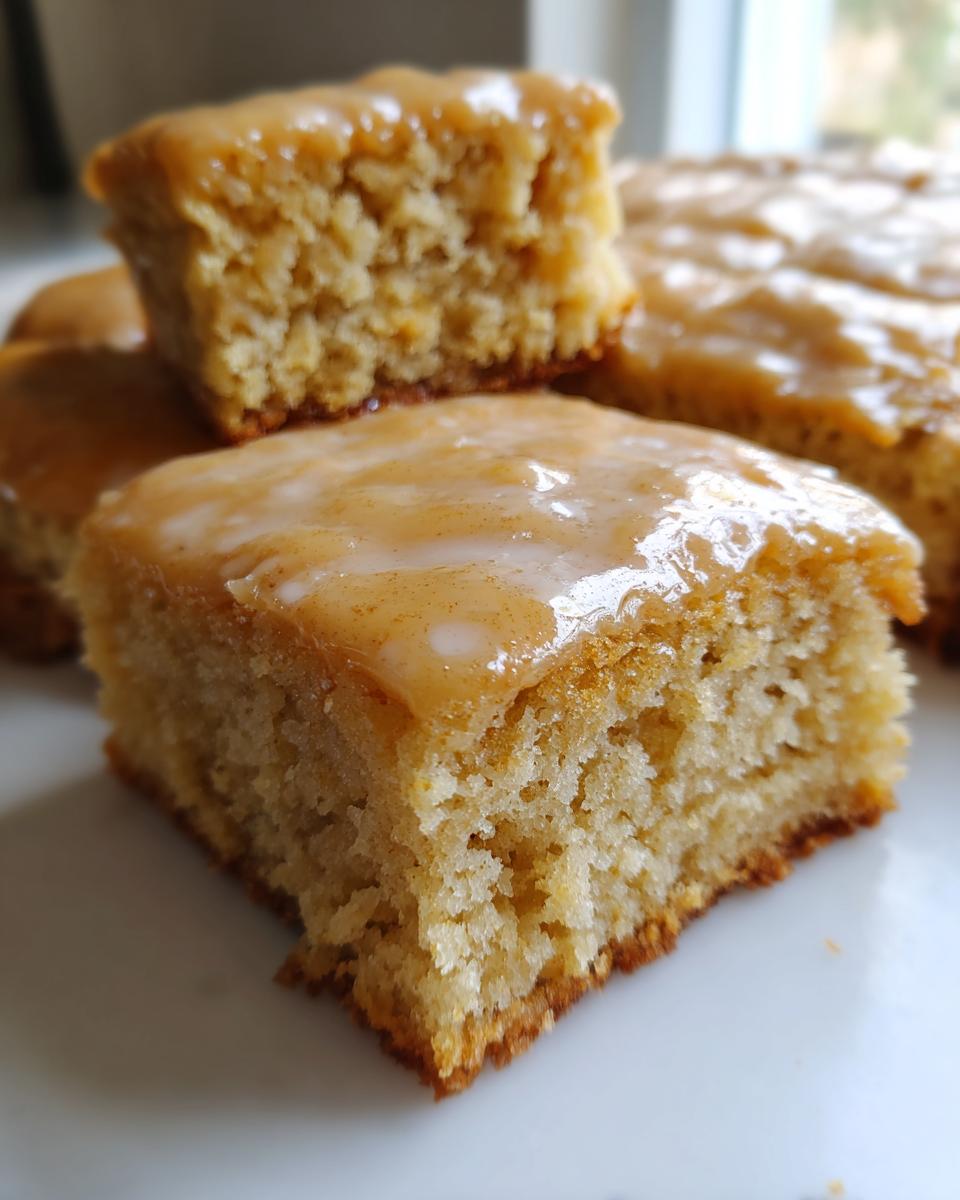 Close-up of soft maple donut bars squares, showing the fluffy interior and thick maple glaze topping.